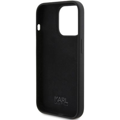 7. Karl Lagerfeld Silicone Karl Script case for iPhone 15 Pro - black