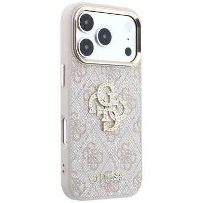 4. Guess 4G & Big Strass Logo Case for iPhone 17 Pro / 18 Pro - Pink