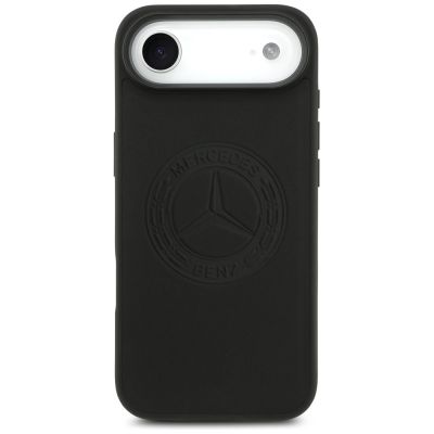 3. Mercedes Leather Vintage Logo MagSafe Case for iPhone Air - Black