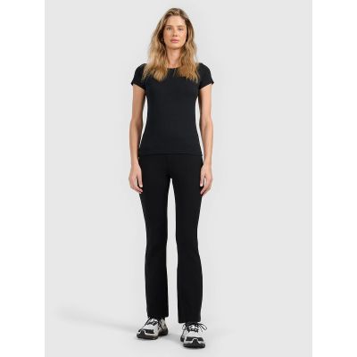 6. Women's knit leggings with flared legs 4F 4FRAW25TTIGF320-20S
