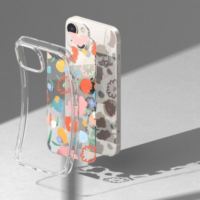 11. Ringke Fusion Design Armored Sleeve Cover with Gel Frame for iPhone 14 Plus transparent (Floral) (FD637E31)