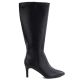 6. Women's leather boots with a high heel, insulated, black Sergio Leone KZ-30-S