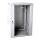 19" 18U wall-mounted network cabinet 600x600, glass door, gray, sectional, assembled, 60kg