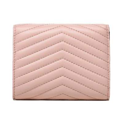 2. PINKO WOMEN'S LEATHER COMPACT WALLET CHEVRON