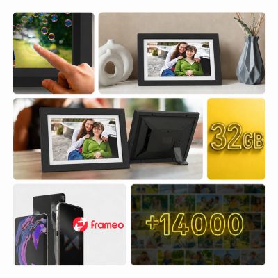 6. Wozinsky WRC-32 10.1" Digital Photo Frame with Frameo 32GB App - Black