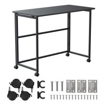 Maclean folding desk/table, black, mobile, 100x50cm, max. 50kg MC-1250 B