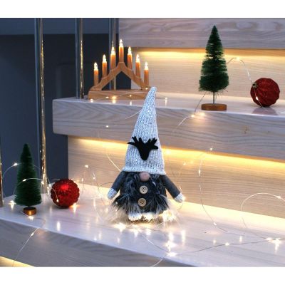 4. DECORATIVE GNOME 25CM WITH SEQUINS GREY GIRL