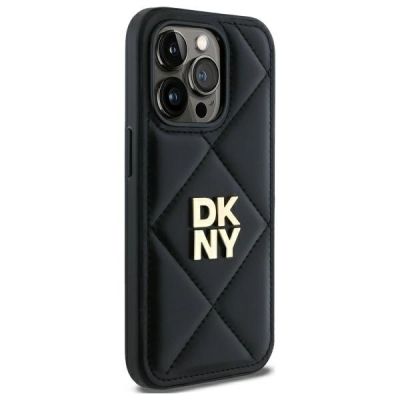 4. DKNY Quilted Stack Logo iPhone 14 Pro Case - Black