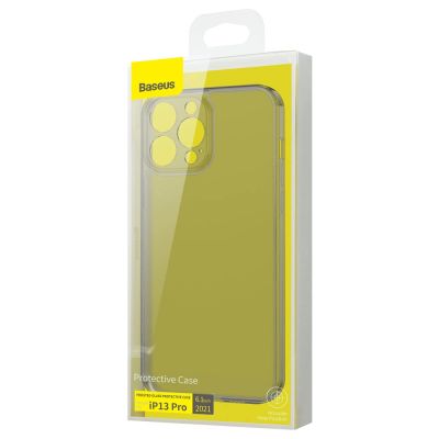 5. Baseus Frosted Glass Case Cover for iPhone 13 Pro Hard Cover with Gel Frame black (ARWS000401)