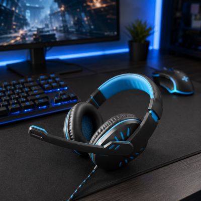 9. ESPERANZA HEADPHONES WITH MICROPHONE FOR GAMERS CROW BLUE EGH330B