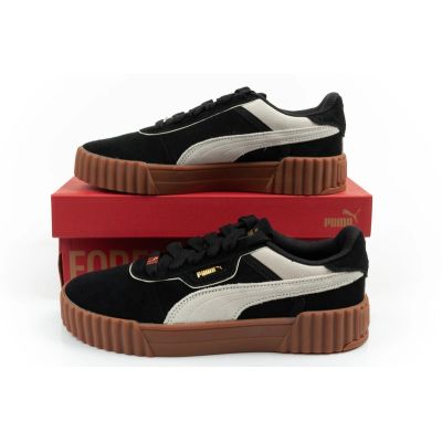 10. Puma women's sports shoes sneakers Carina 3.0 leather black fashionable