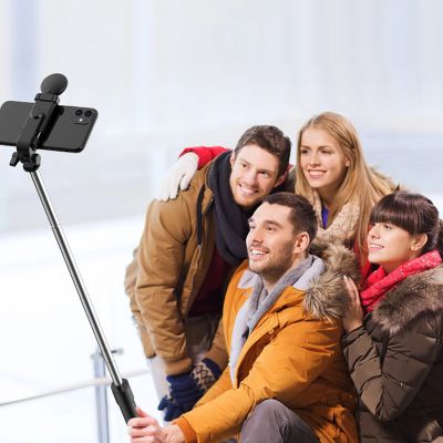 11. Selfie stick WR1YXS telescopic tripod 0.71m with round lamp - black