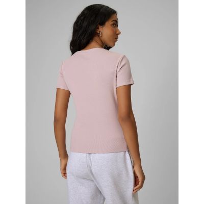 2. Women's slim ribbed T-shirt 4F 4FRSS26TTSHF3629-56S