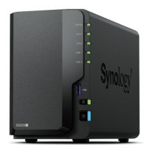 NAS Synology DS225+; Tower; 2x (3.5" SATA HDD/SSD), Intel Celeron J4125; 2GB DDR4 (max. 6GB), 2x 1GbE RJ-45 - Synology Drives Only
