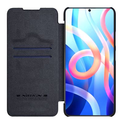 7. Nillkin Qin Case Flip Case for Xiaomi Redmi Note 11T 5G / 11S 5G / 11 5G (China) / Poco M4 Pro 5G - Black