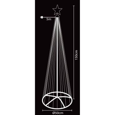 33. DECORATIVE CHRISTMAS TREE 154 LED RGB 150 CM BLACK