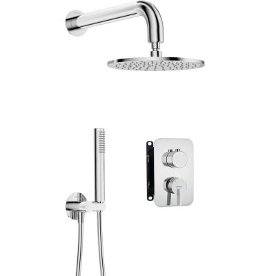 Concealed shower set with mixing box - with shower head