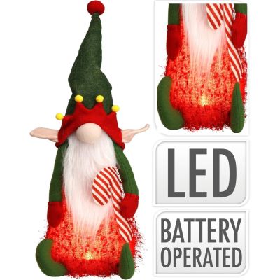 4. DECORATIVE PLUSH ELF FIGURE LED 51CM