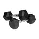 3. Rubber-Coated HEX Cast Iron Dumbbells 2 x 5 kg REBEL ACTIVE