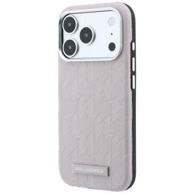 2. Karl Lagerfeld Grained Mono Resin Logo MagSafe Case for iPhone 17 Pro Max / 18 Pro Max - Pink