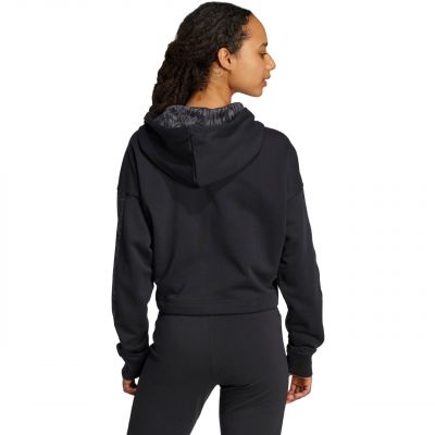 3. adidas Essentials 3 Stripes Print French Terry Hoodie W JC6244