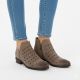 4. Women's suede ankle boots, openwork, dark beige, Vinceza 58626