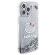 4. Hello Kitty Liquid Glitter Charms Kitty Head case for iPhone 15 Pro Max - silver