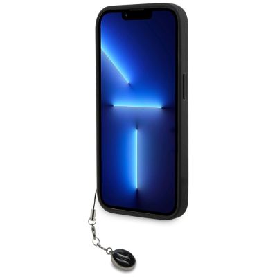 5. Karl Lagerfeld Saffiano Rhinestones & Charm case for iPhone 15 Pro Max - black