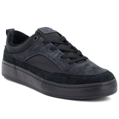 6. Men's casual leather sneakers, black, Big Star UU174118