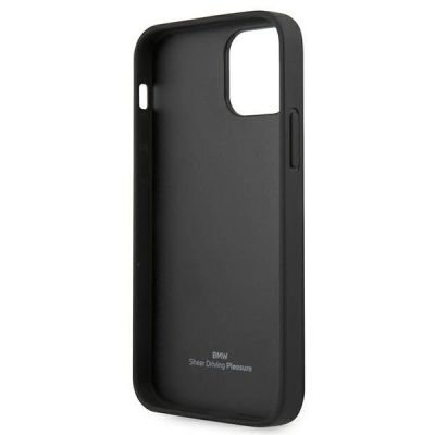 7. BMW Leather Curve Perforate Case for iPhone 12 mini - Black