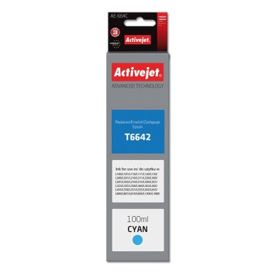 Activejet AE-664C Ink Bottle (Epson T6642 replacement; Supreme; 100 ml; blue)