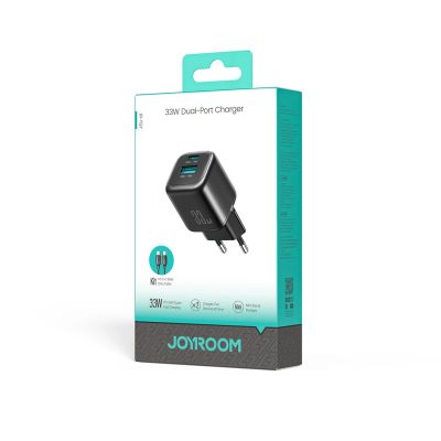 8. Joyroom JR-TG7 33W USB-A + USB-C Wall Charger with 60W USB-C to USB-C 1m Cable - Black