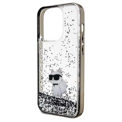 6. Karl Lagerfeld Liquid Glitter Choupette case for iPhone 14 Pro - transparent