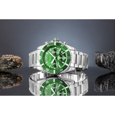5. Men's Watch Giewont Chronograph Sapphire Silver Green GW3970-B8