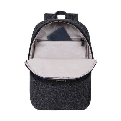 12. RIVACASE Anvik 15.6" laptop backpack, 15L, black, made of waterproof material, pockets for a 10.5" tablet, smartphone, documents, accessories, bottle