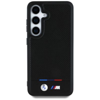 3. BMW Leather Tricolor Stripe MagSafe Case for Samsung Galaxy S25 - Black