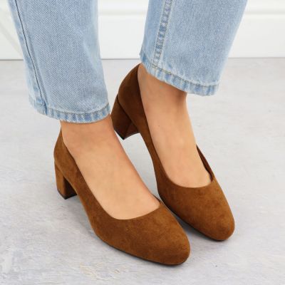 6. Sergio Leone PB291 camel suede block heel pumps