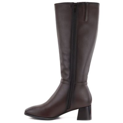 3. Women's brown leather high-heeled boots Sergio Leone KZ-31-S