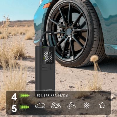 10. Wozinsky WPEP-8000 compressor, electric pump, 8000mAh power bank, flashlight - black