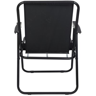 4. CAMPING CHAIR WITH ARMRESTS 52x44x75CM FOLDING BLACK
