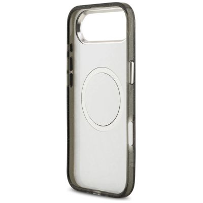 7. Karl Lagerfeld IML Glitter Karl & Choupette Heads Logo MagSafe iPhone Air Case - Black