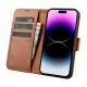 3. iCarer Wallet Case 2in1 Cover iPhone 14 Pro Max Leather Flip Cover Anti-RFID Brown (WMI14220728-BN)