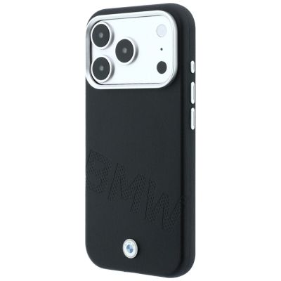 2. BMW Sign Inclined Deboss Letters MagSafe Case for iPhone 17 Pro / 18 Pro - Black