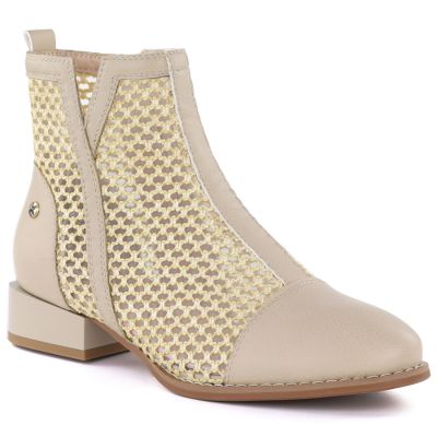 Beige mesh women's ankle boots M.Daszyński SA197-31