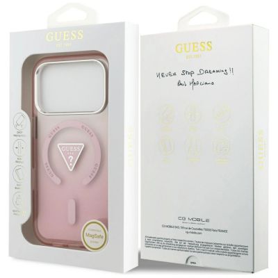 8. Guess IML Gradient Triangle Logo MagSafe Case for iPhone 17 Pro - Pink