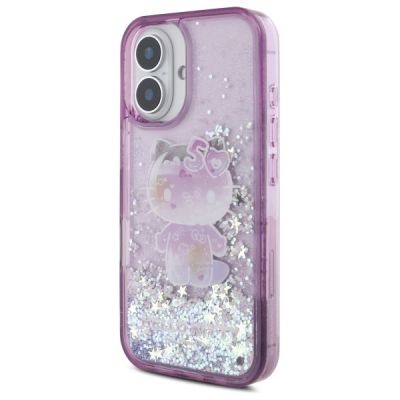 2. Hello Kitty Liquid Glitter 50TH Anniversary Party iPhone 16 Case - Purple
