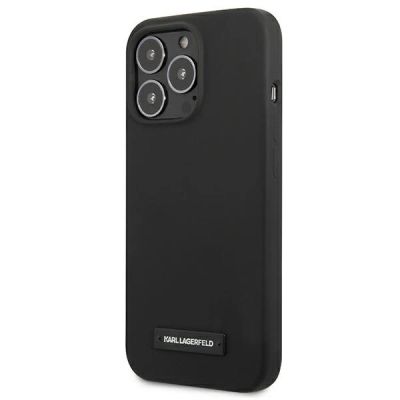 2. Karl Lagerfeld Silicone Plaque Case for iPhone 13 Pro Max - Black