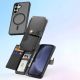 11. Dux Ducis Lawa Leather Case for Samsung Galaxy S25+ with Detachable Magnetic Wallet - Black