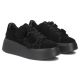 4. Women's leather sneakers on a platform with flowers, suede, black Filippo DP8113