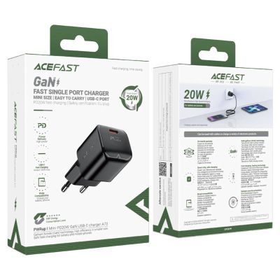 6. Acefast A73 Mini PD 20W GaN USB-C wall charger - black